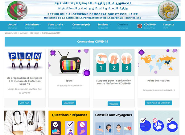 Le Portail Officiel du Coronavirus en Algérie - Plus d'informations